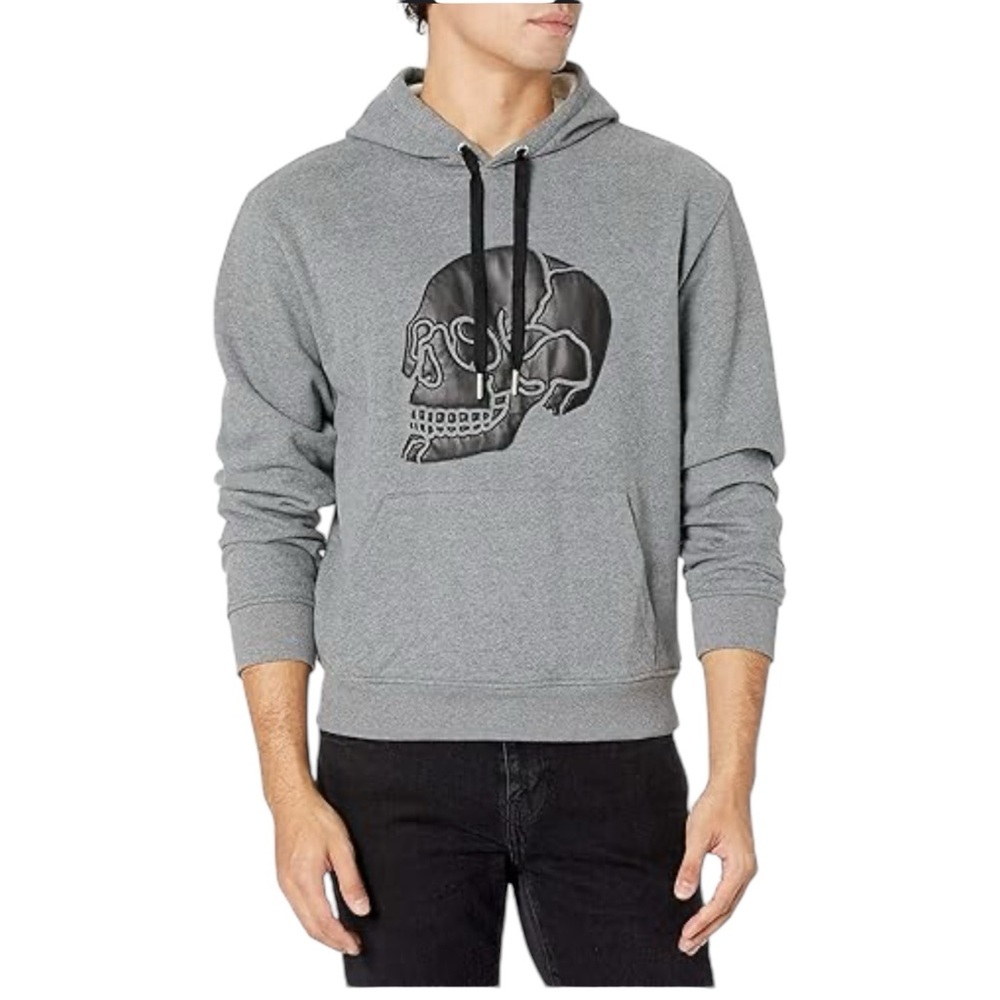 The Kooples Paris Gray‎ Skull Logo Graphic Hoodie Sz M